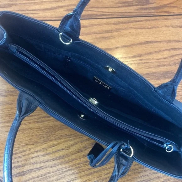 Etienne Aigner Black Leather Satchel - Picture 6 of 14